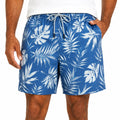 Costume da bagno uomo L in tessuto blu bianco con stampa tropicale e coulisse
