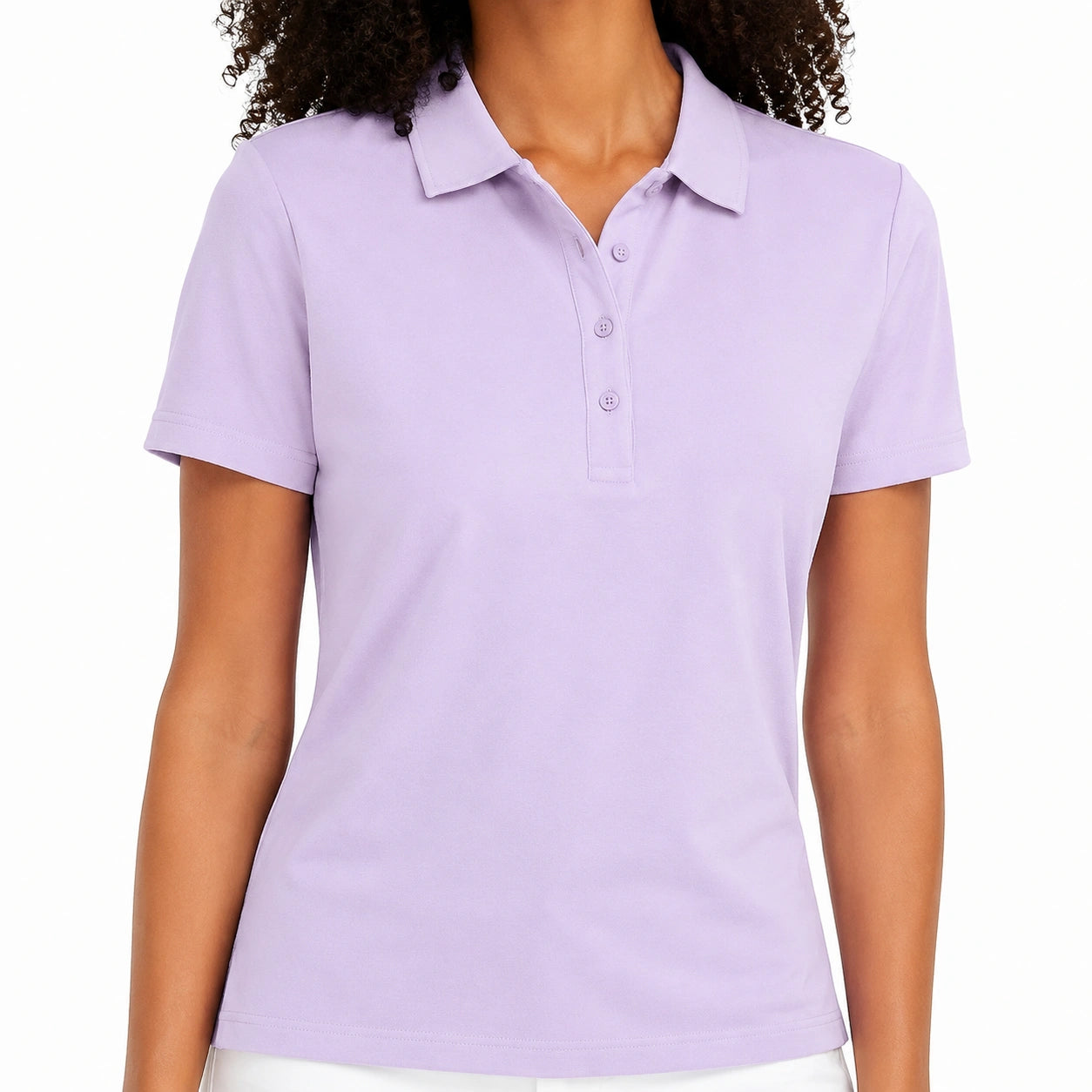 Polo da donna taglia S in tessuto lilla a maniche corte stile casual
